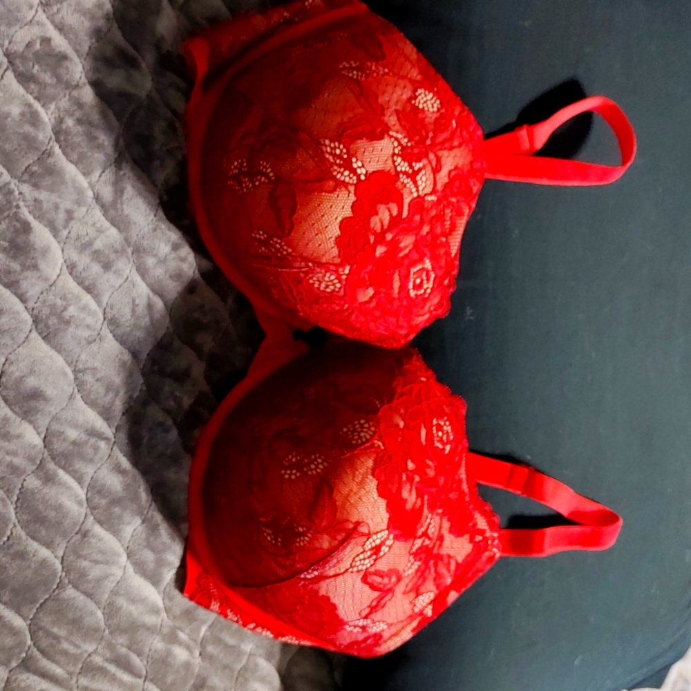 44DDD Torrid Red lace push up plunge bra